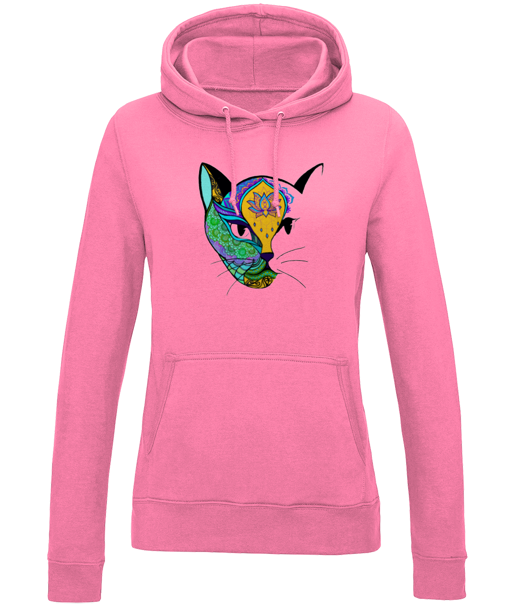 Femme Fit Hoodie (WRAP Cert) with Fusion Cat Face Design